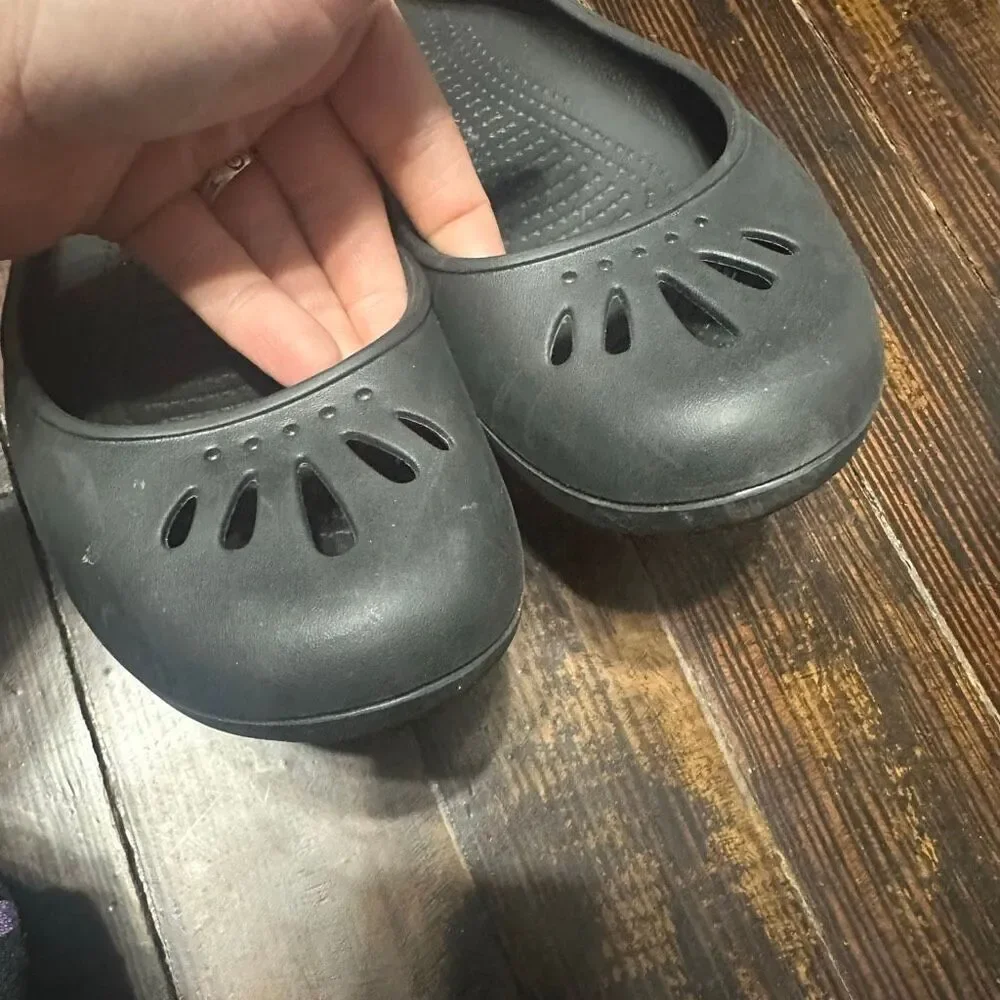 Crocs black slip on rubber ortho washable Mary Jane shoes